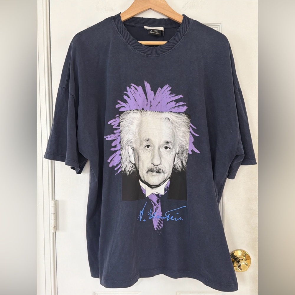 Zara ALBERT EINSTEIN GRAPHIC SIGNATURE T-SHIRT Size MEDIUM NEW NWT RARE